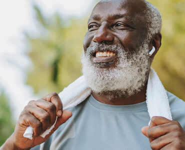 I man outside after exercising in an effort to reverse his type 2 diabetes.