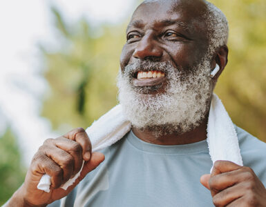 I man outside after exercising in an effort to reverse his type 2 diabetes.