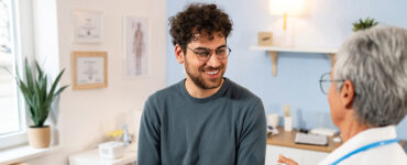 A young man at an STI clinic, being tested for HIV after an exposure.