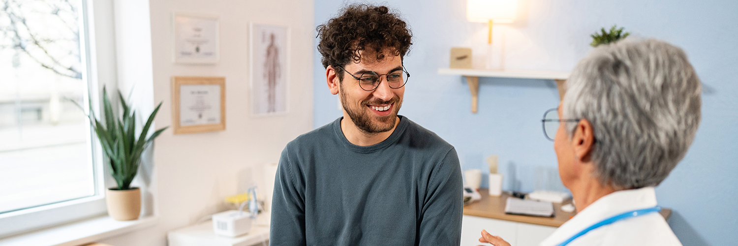 A young man at an STI clinic, being tested for HIV after an exposure.