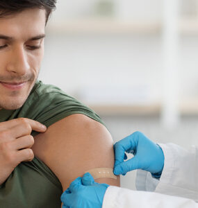 A man getting an mpox vaccine from his local infectious disease clinic.