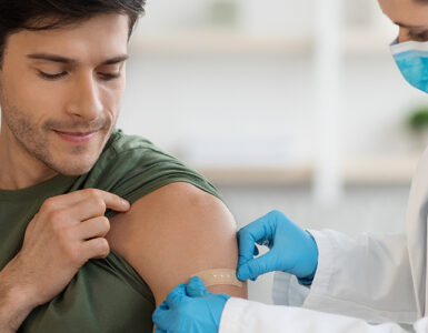 A man getting an mpox vaccine from his local infectious disease clinic.