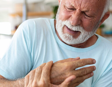 Elderly man has pain in fingers and hands, suggestive of radiculopathy.